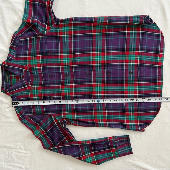 Lauren Ralph Lauren Women's Button Front Shirt Size M Purple Plaid Long Sleeve - Picture 8 of 9